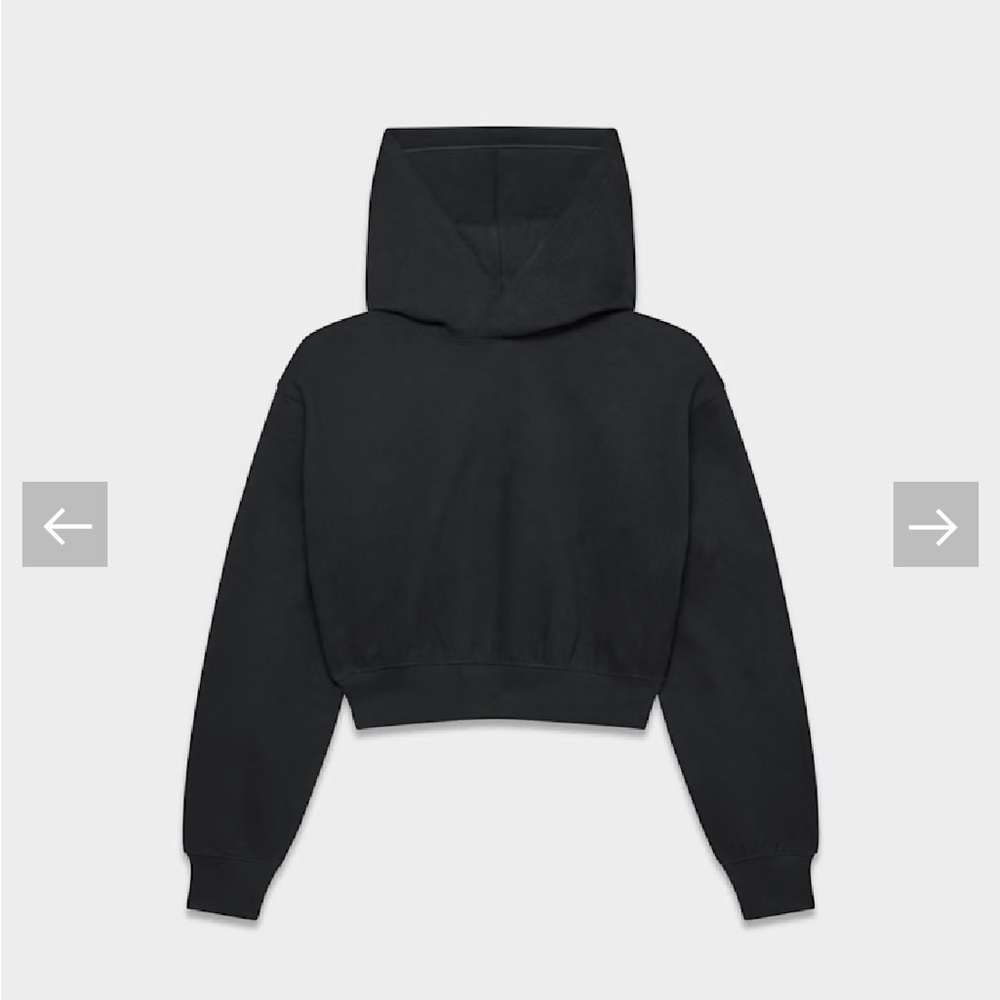 Zara Black Cropped Sweater with Hoodie - Picture 3 of 5
